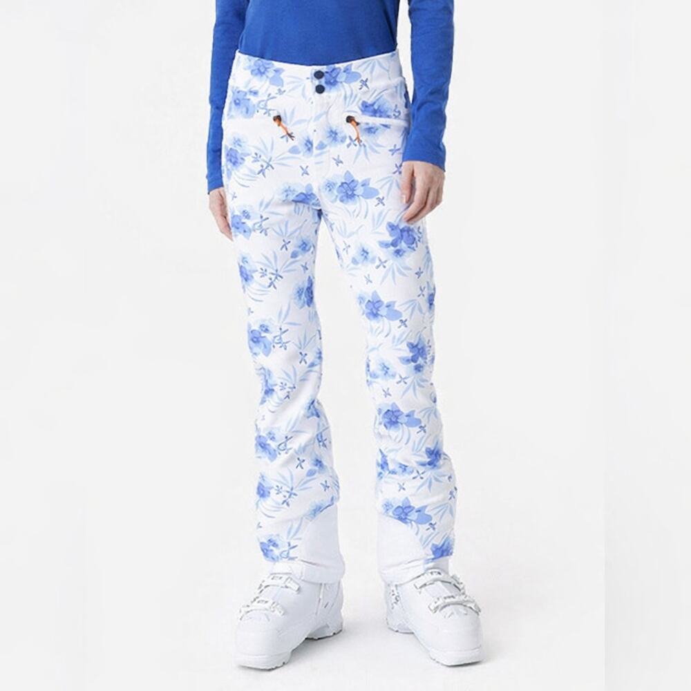 Bogner Fire + Ice LoveShackFancu Ireen Blue Floral Print Ski Pant Womens Sz M 8